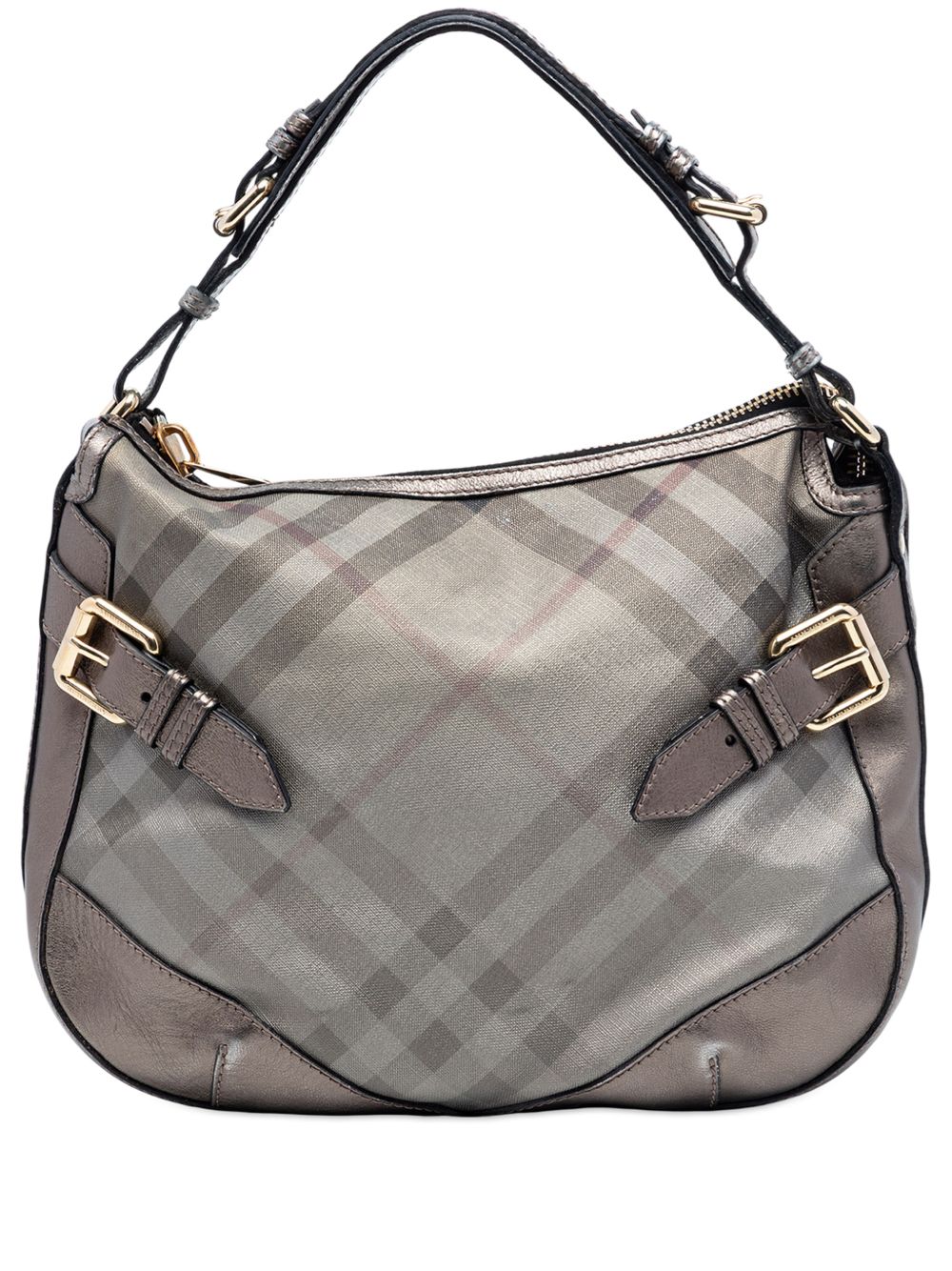 Burberry 2000-2026 Supernova Check Coated Canvas and Metallic Leather shoulder bag