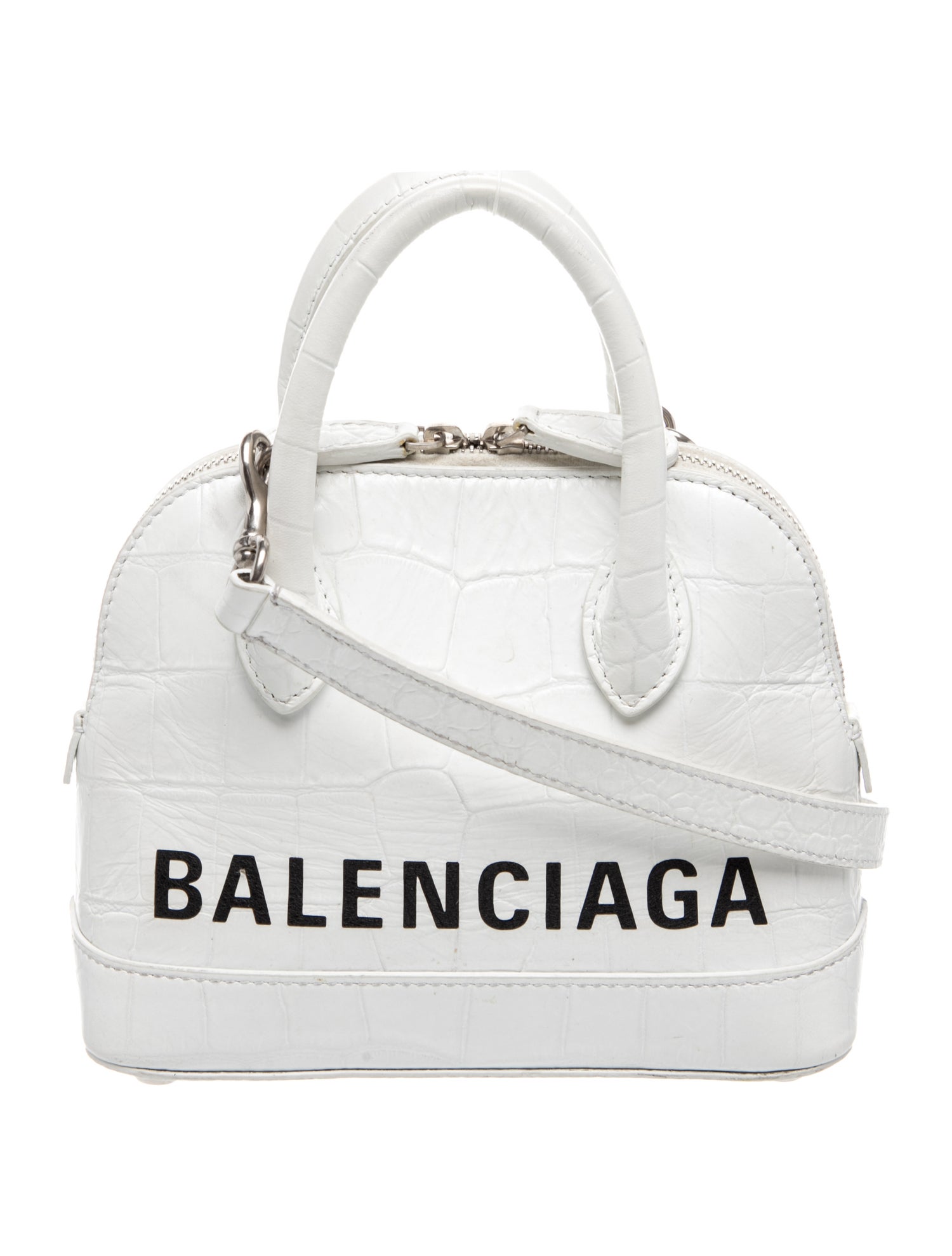 Embossed Leather Top Handle Bag XXS