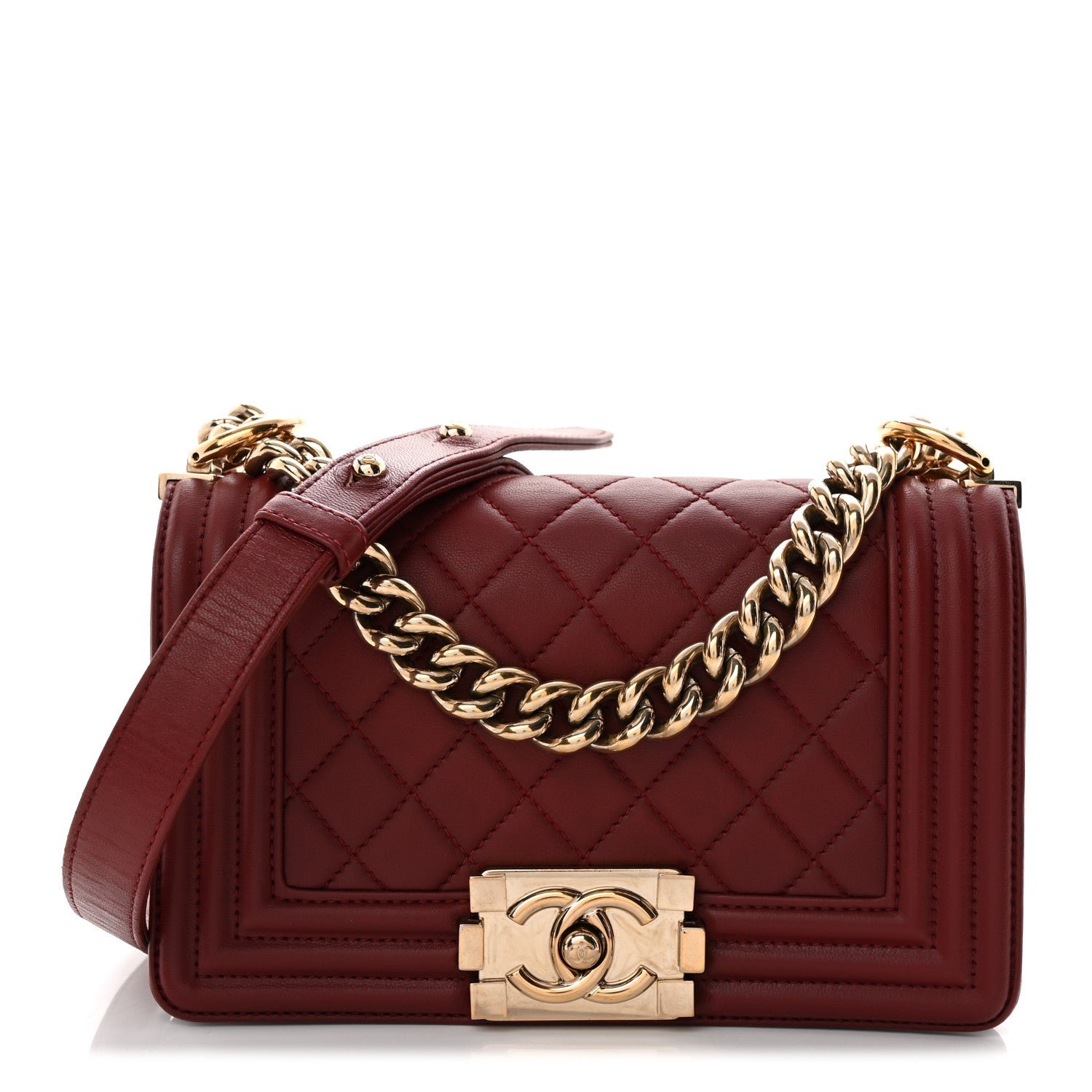 Chanel Lambskin Quilted Small Boy Flap Burgundy