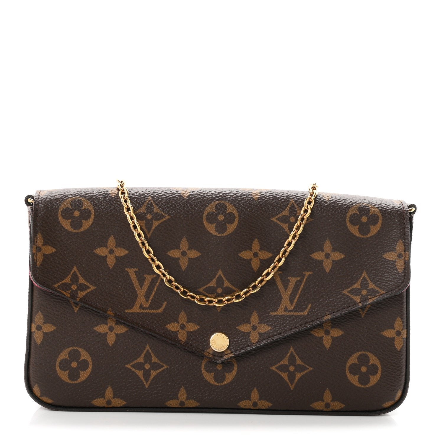 Louis Vuitton Monogram Pochette Felicie Chain Wallet Fuchsia