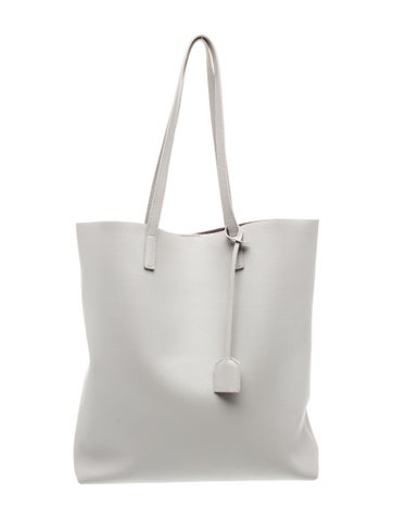 Leather North/South Shopping Tote Large