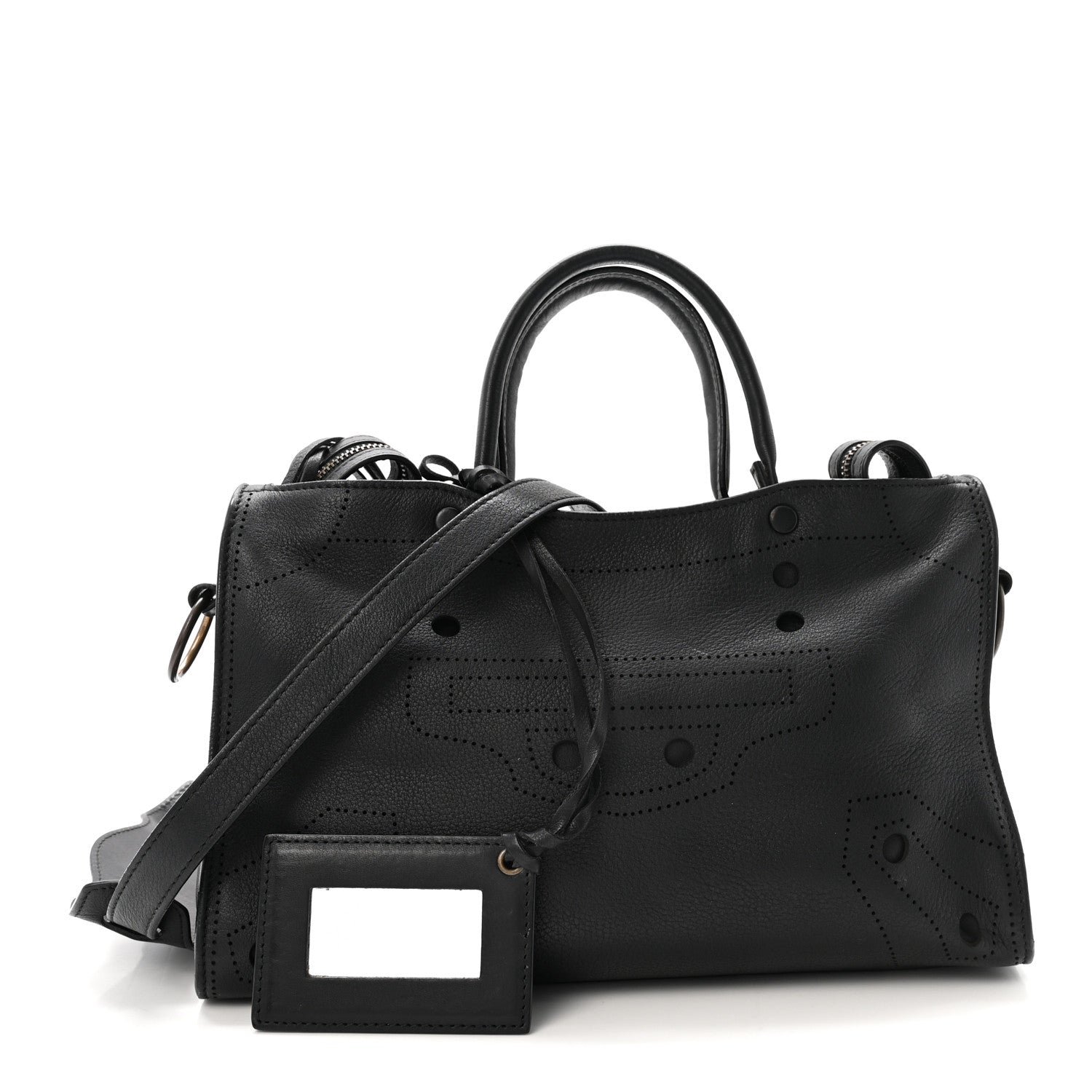 Balenciaga Veau Soyeux Perforated Blackout Hardware S City Black