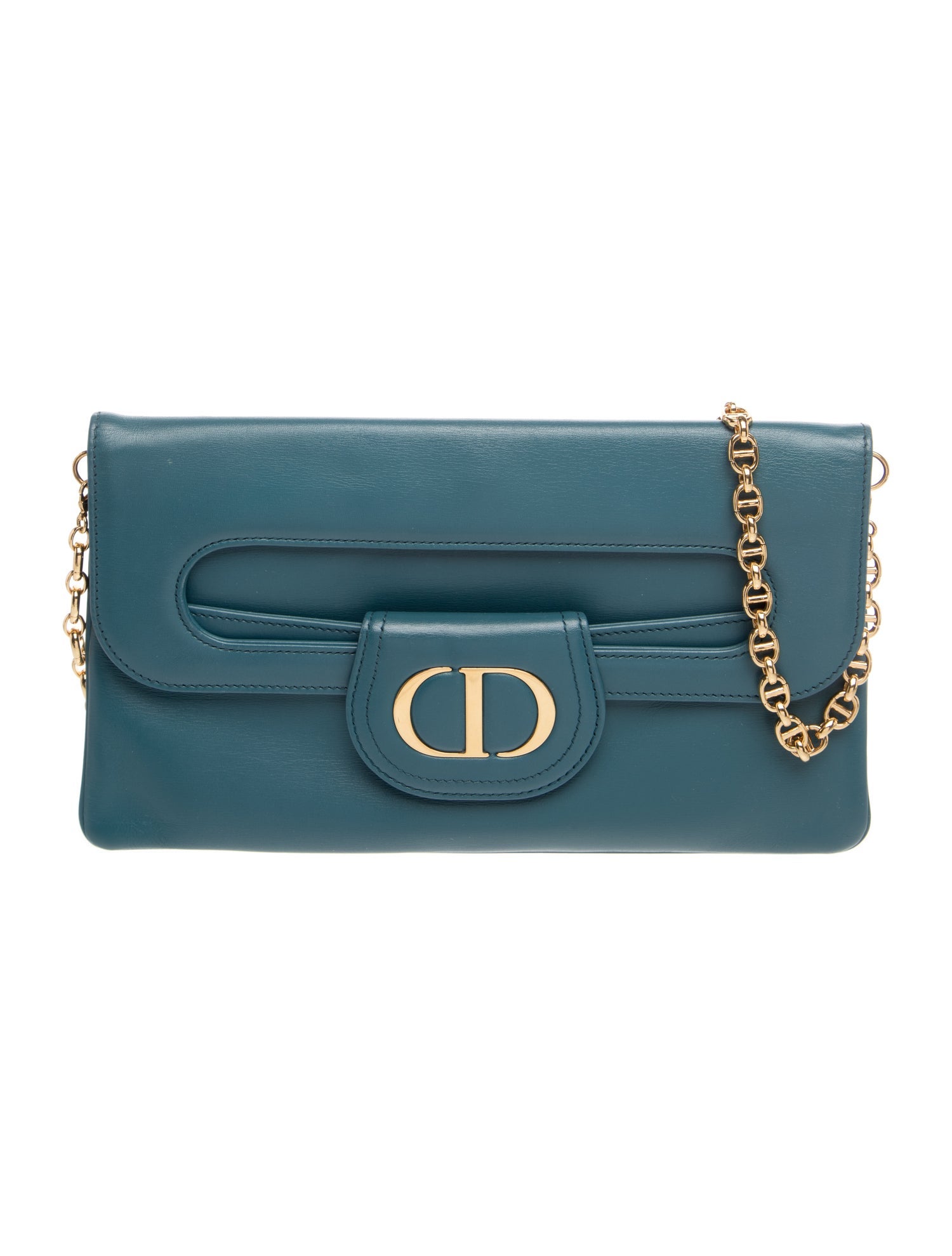 Leather Diordouble Chain Bag