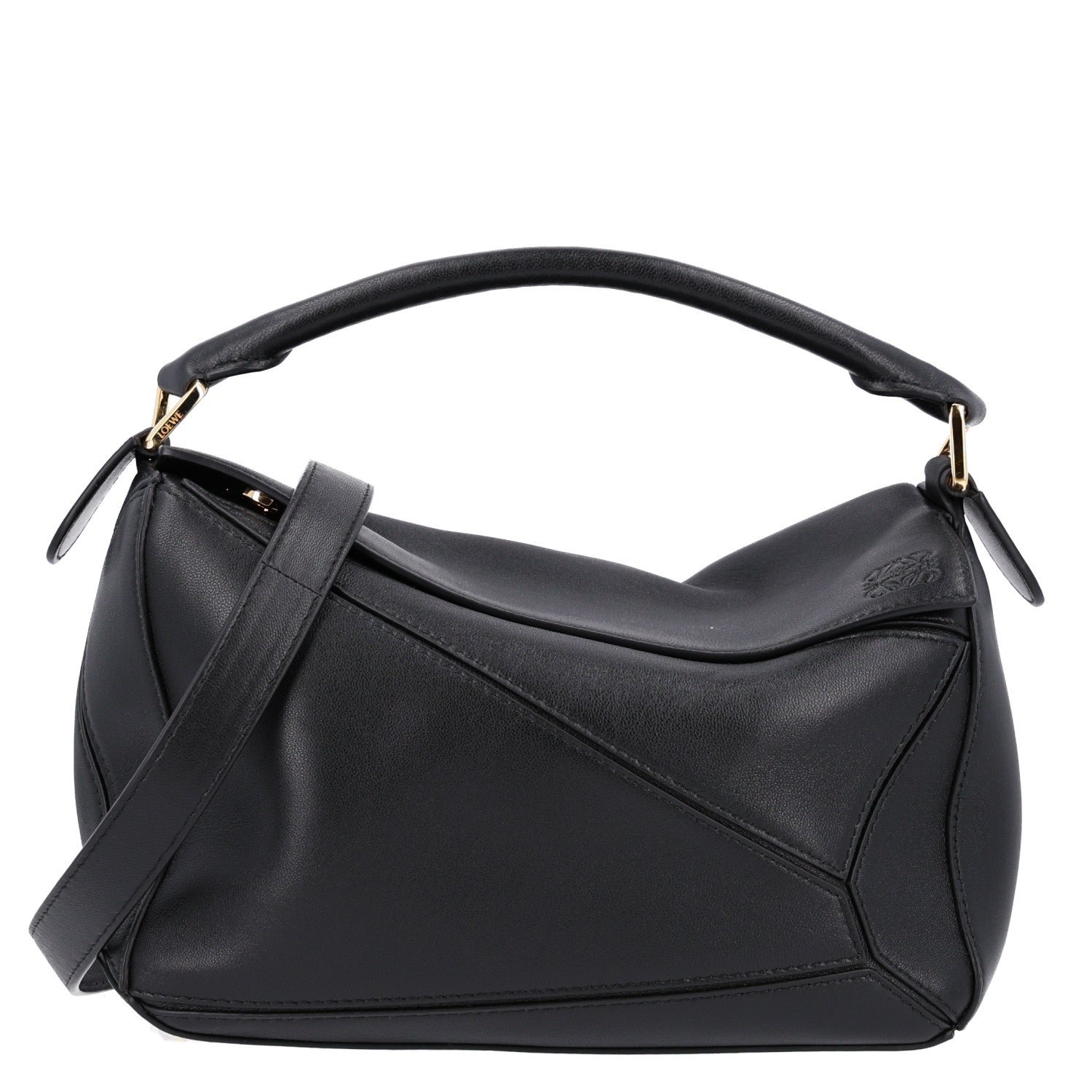 Loewe Nappa Lambskin Small Featherlight Puzzle Bag Black