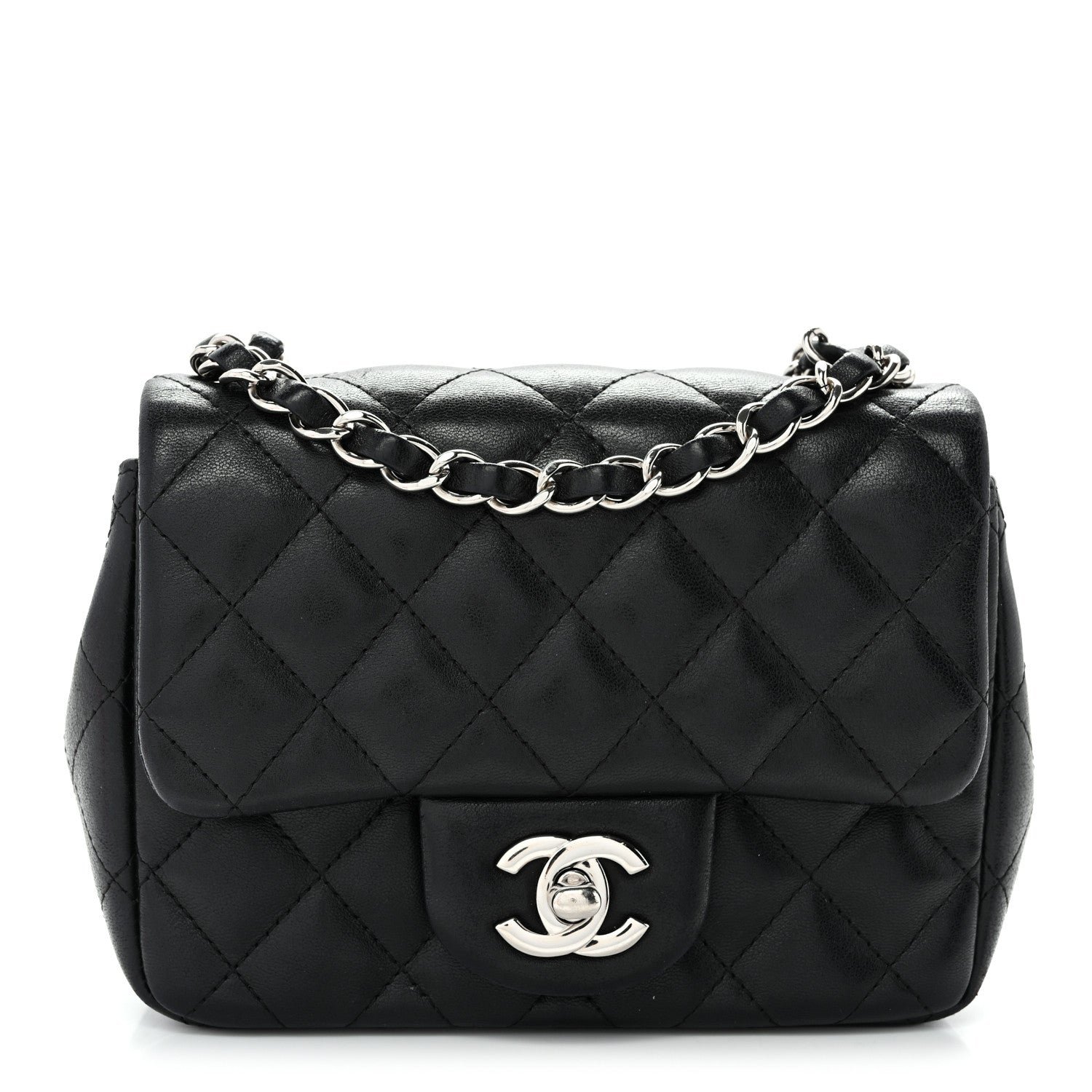 Chanel Lambskin Quilted Mini Square Flap Black