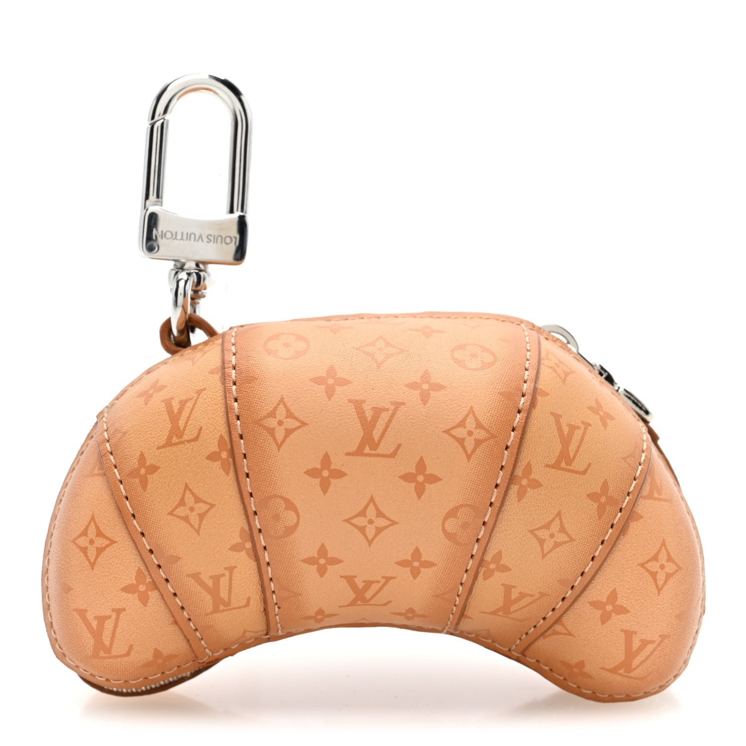 Louis Vuitton Calfskin Monogram LV Croissant Bag Charm Brown