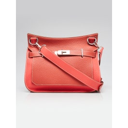 Hermes Hermes 31cm Sanguine/Rose Jaipur Clemence Leather Palladium Plated Jypsiere Bag