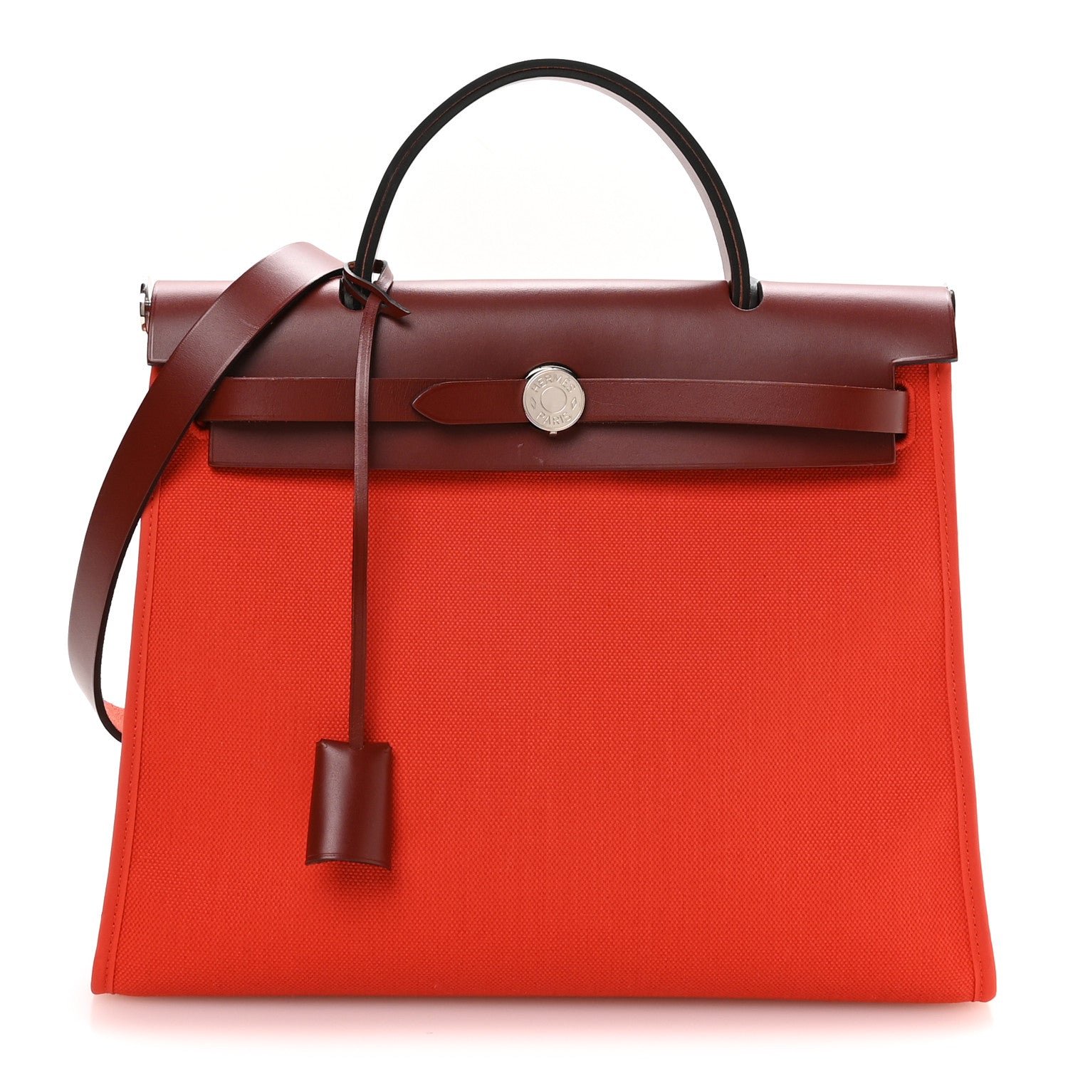 Hermes Hermes Vache Hunter Toile Herbag Zip 31 Capucine Rouge H
