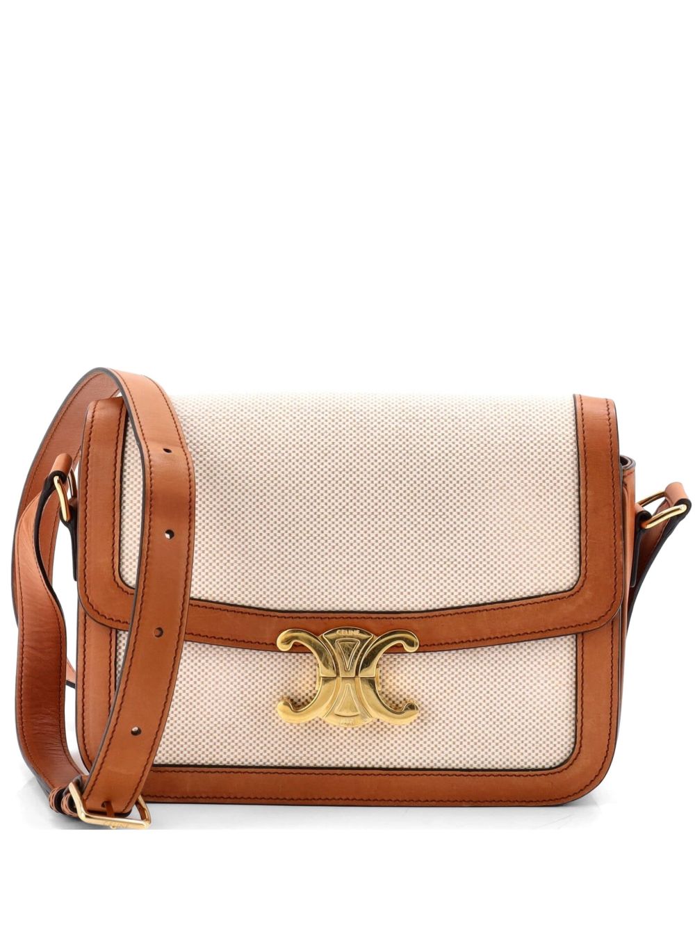 Triomphe Shoulder Bag Canvas with Leather Medium crossbody bag