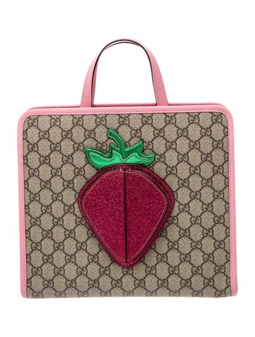Girls' GG Supreme Strawberry Tote Bag