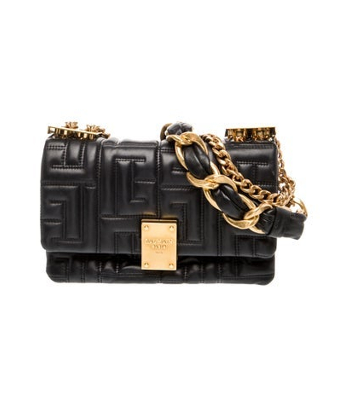 Balmain Quilted 1945 Soft Shoulder Bag Small