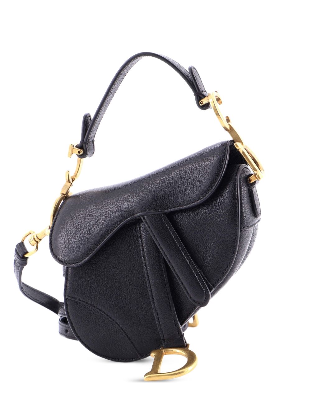 Saddle Handbag with Strap Leather Micro shoulder bag