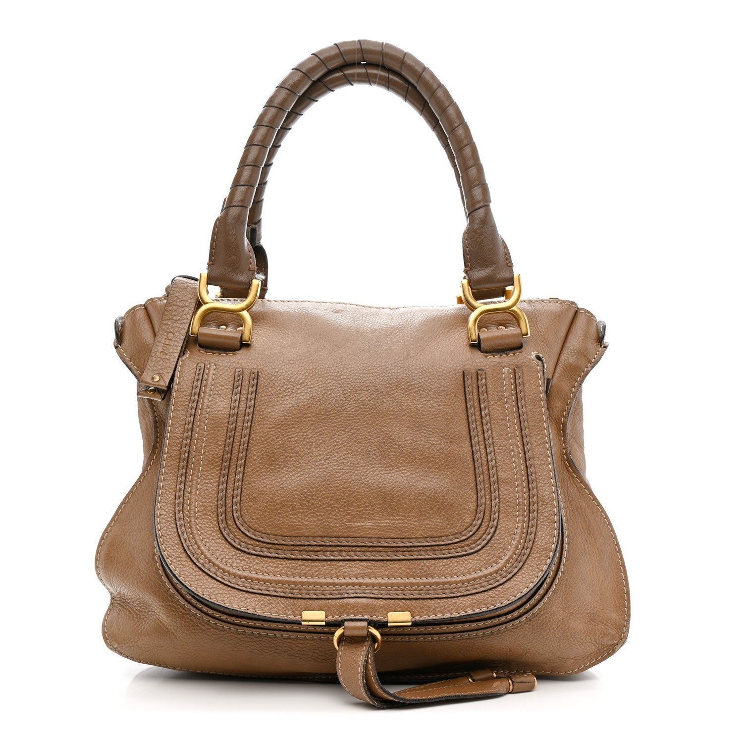 Chloe Chloe Calfskin Medium Marcie Satchel Nut
