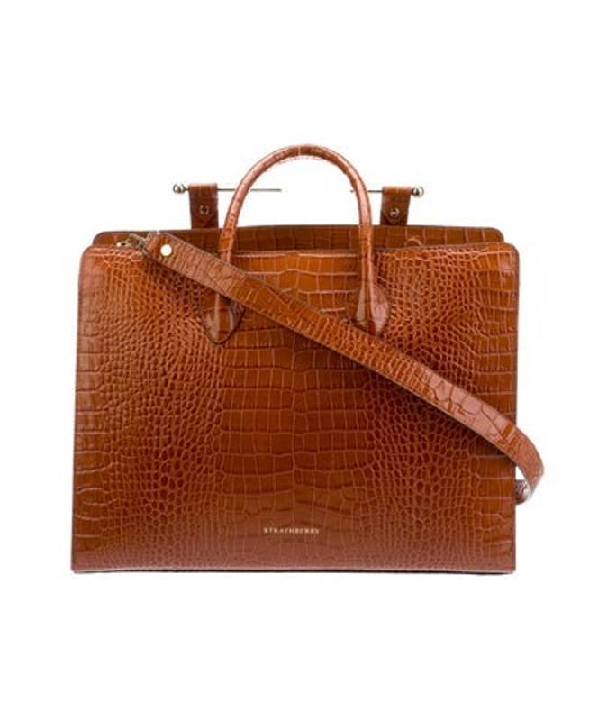 Strathberry Embossed Leather Top Handle Bag