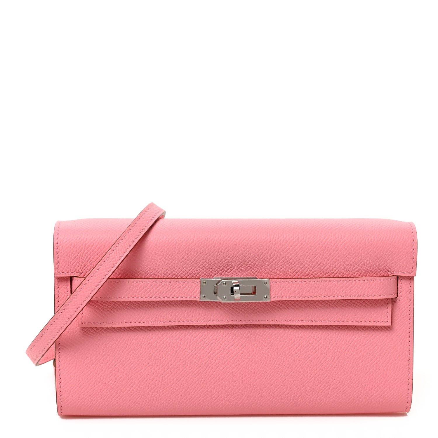 Hermes Epsom Kelly Wallet To Go Rose Confetti