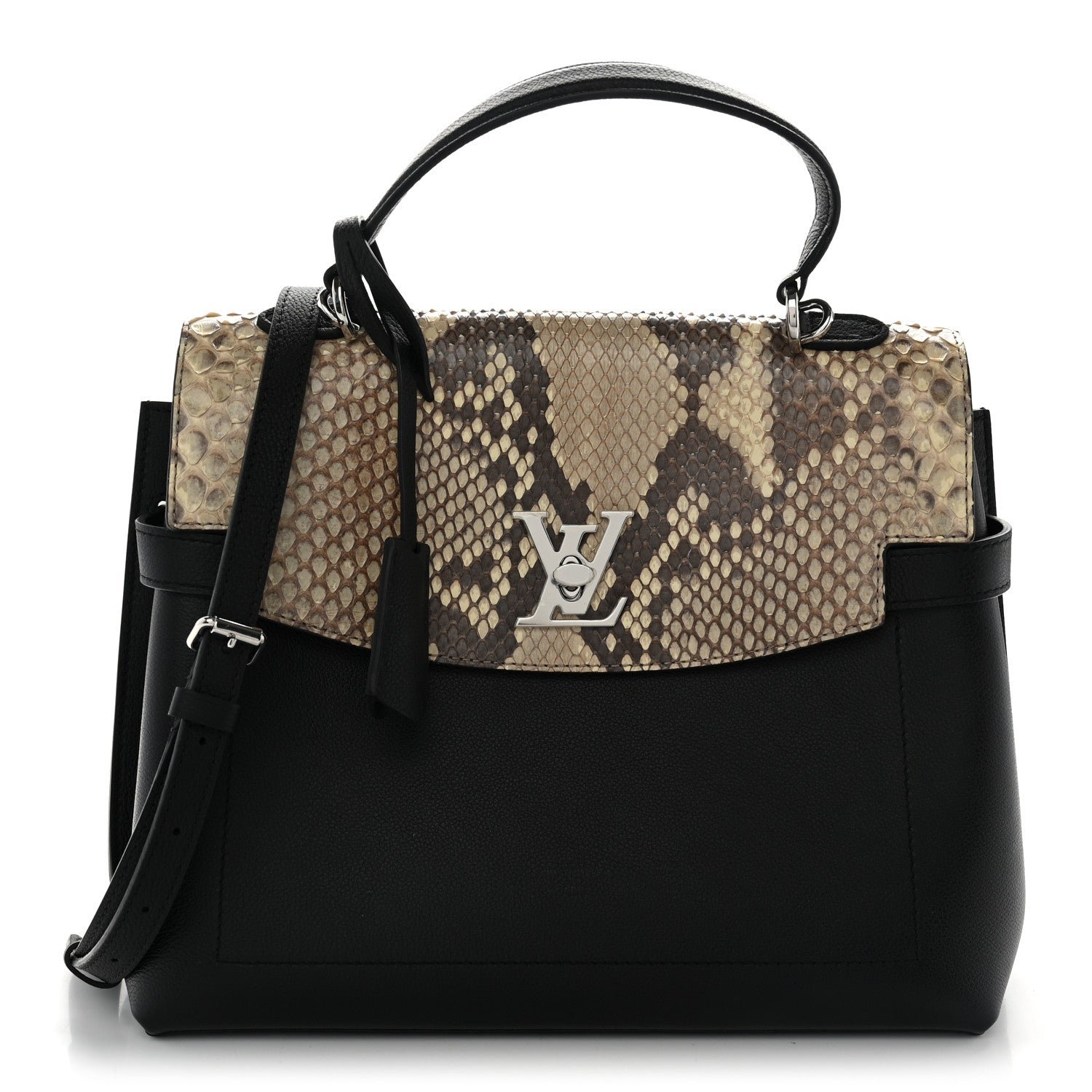 Louis Vuitton Snakeskin Lockme Ever MM Black Natural