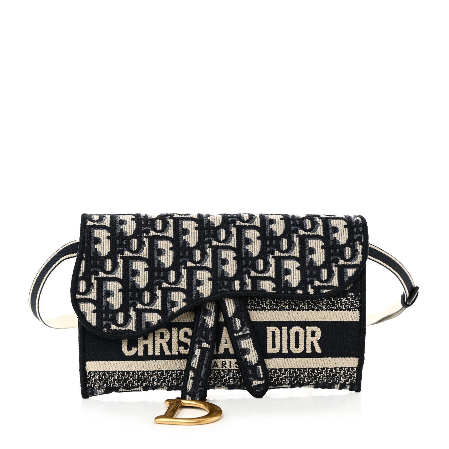 Dior Oblique Slim Saddle Pouch Blue