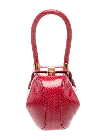 Snakeskin Top Handle Bag