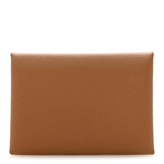 Hermes Epsom Calvi Duo Card Case Gold