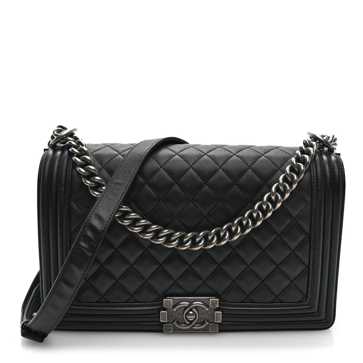 Chanel Lambskin Quilted New Medium Boy Flap Black