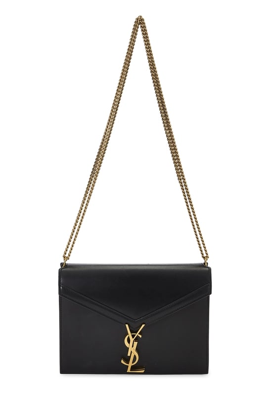 Black Leather Cassandra Chain Bag