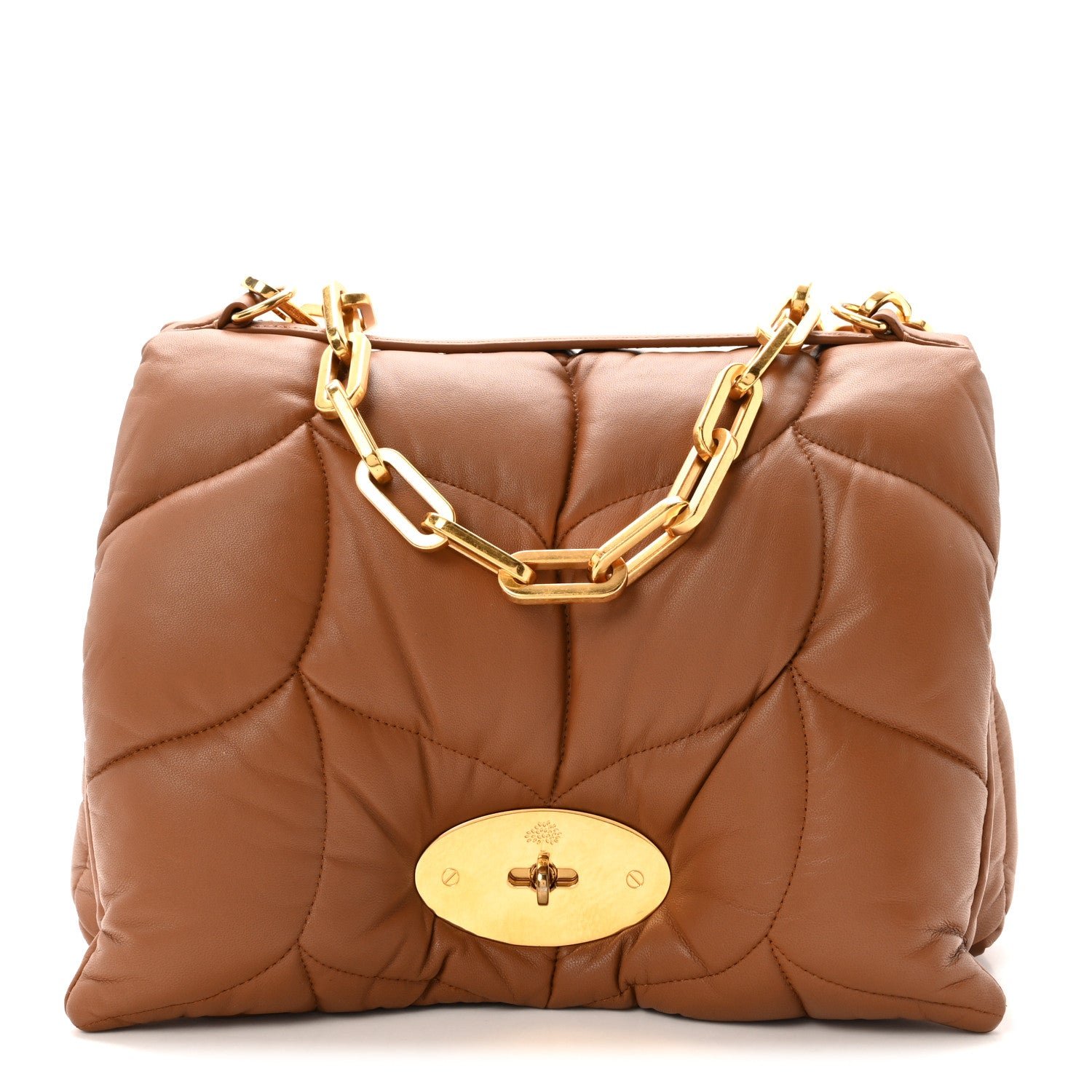 Mulberry Nappa Pillow Quilted Little Softie Bag Tobacco Brown