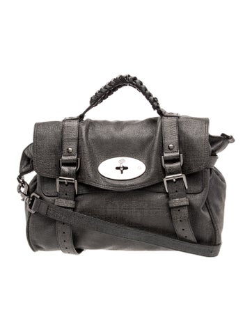Leather Top Handle Bag Large