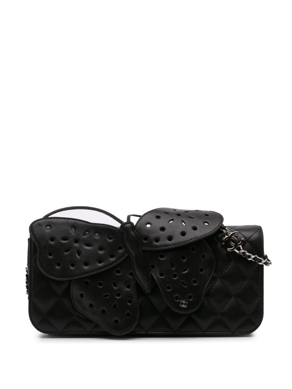 2010-2011 Quilted Lambskin Butterfly Clutch With Chain crossbody bag