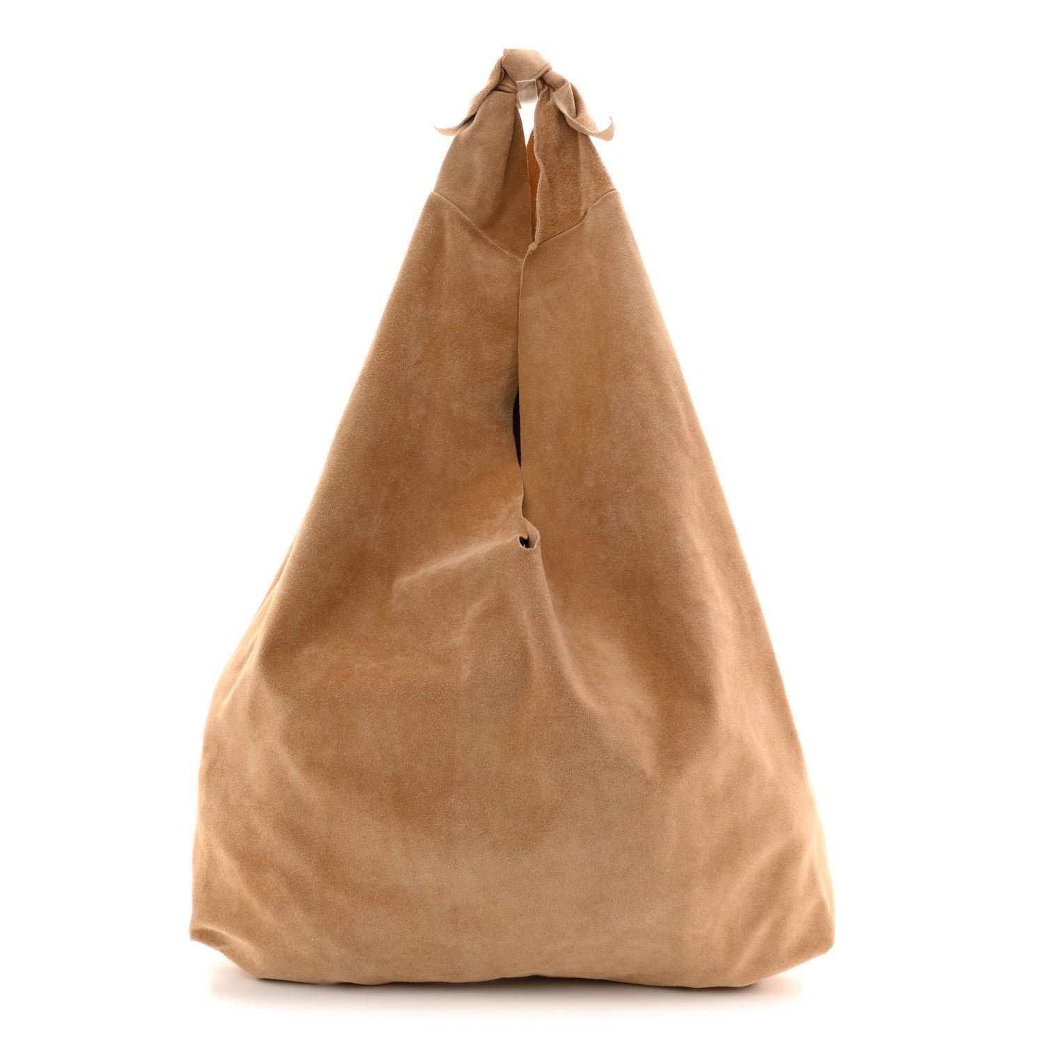The Row Suede Bindle Bag Warm Beige