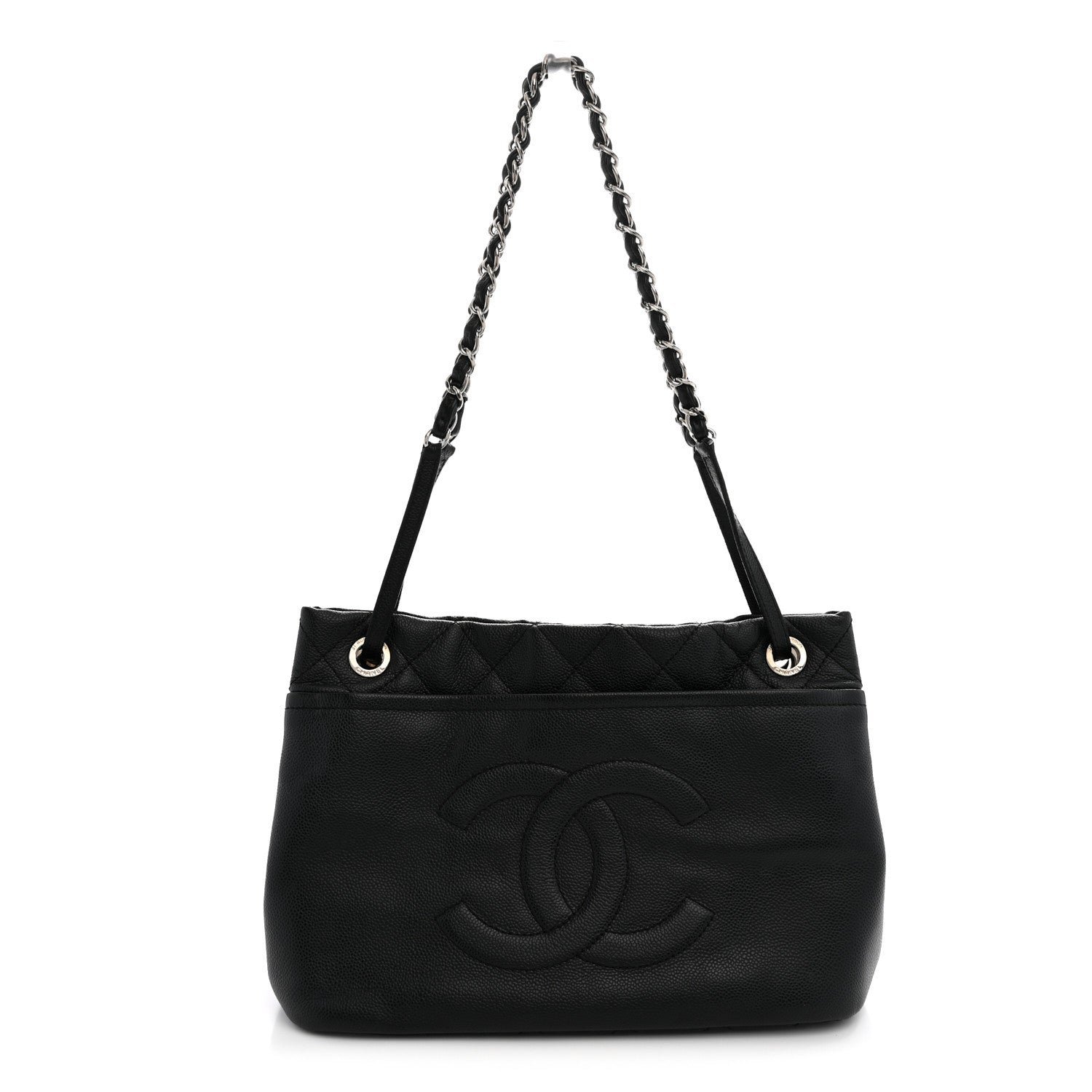 Chanel Caviar Quilted CC Timeless Soft Tote Black