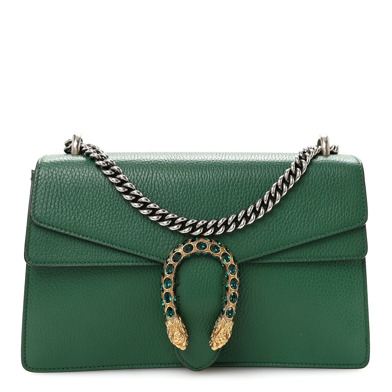 Gucci Pebbled Calfskin Small Dionysus Shoulder Bag Emerald