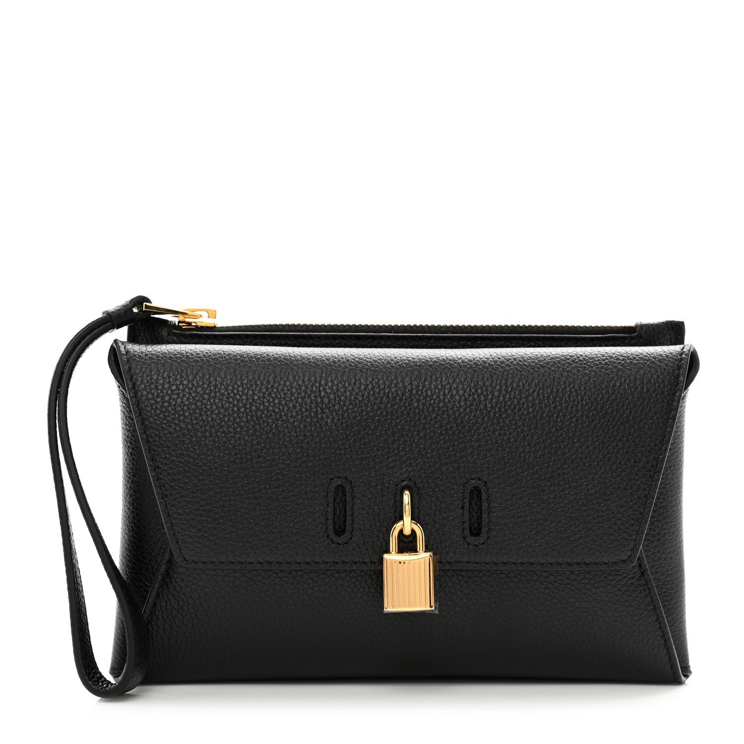 Tom Ford Calfskin Large Padlock Multifunction Wallet Black