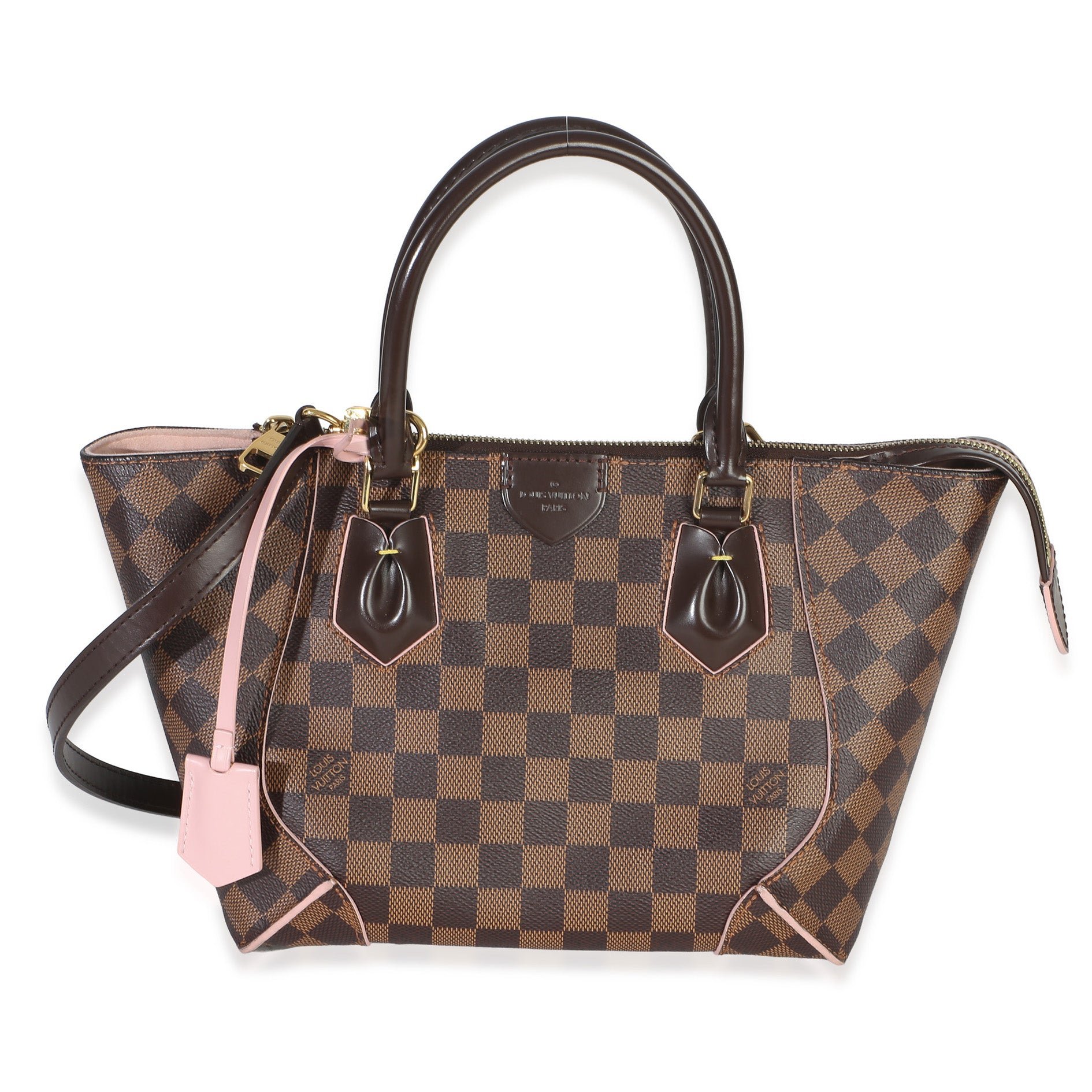 Rose Ballerine Damier Ebene Canvas Caissa PM Tote