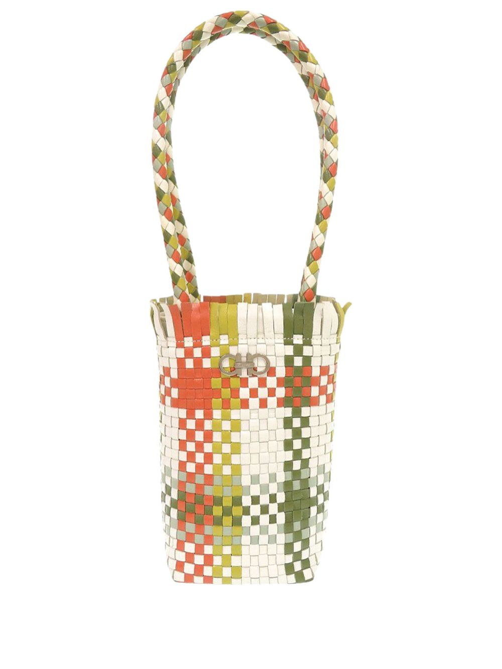 Ferragamo 2020-2026 Woven Leather Double Gancini shoulder bag