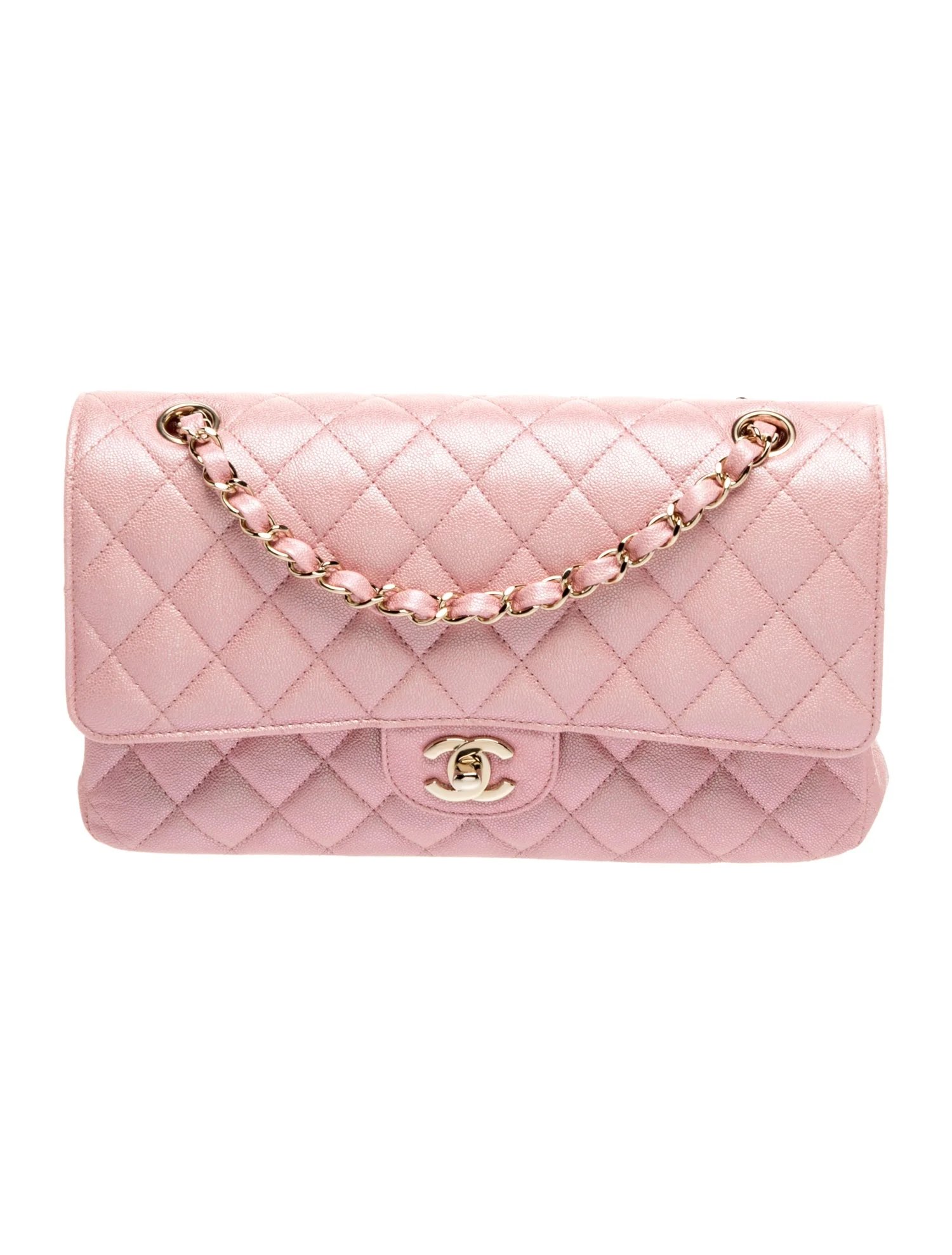 Classic Iridescent Medium Double Flap Bag