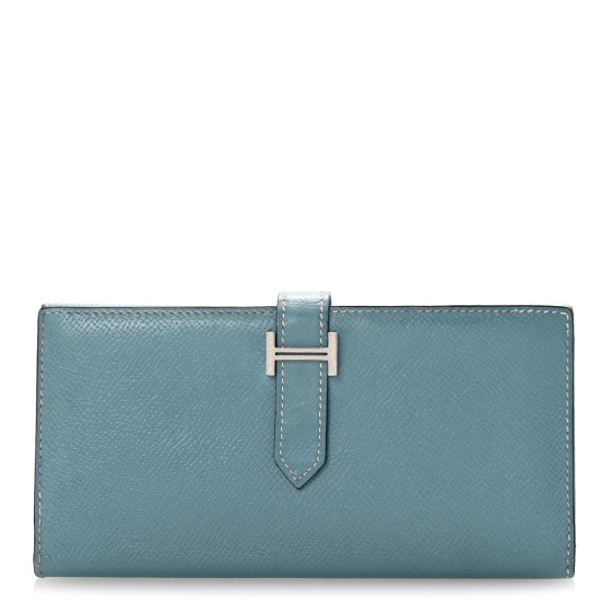 Hermes Epsom Bearn Gusset Wallet Blue Jean