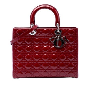 Patent Leather Large Patent Cannage Lady Dior