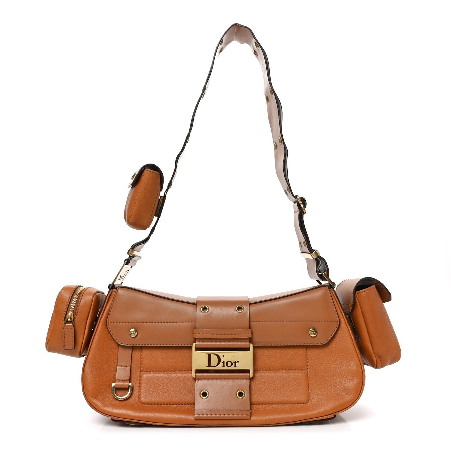 Dior Christian Dior Calfskin Street Chic Columbus Ave Bag Tan