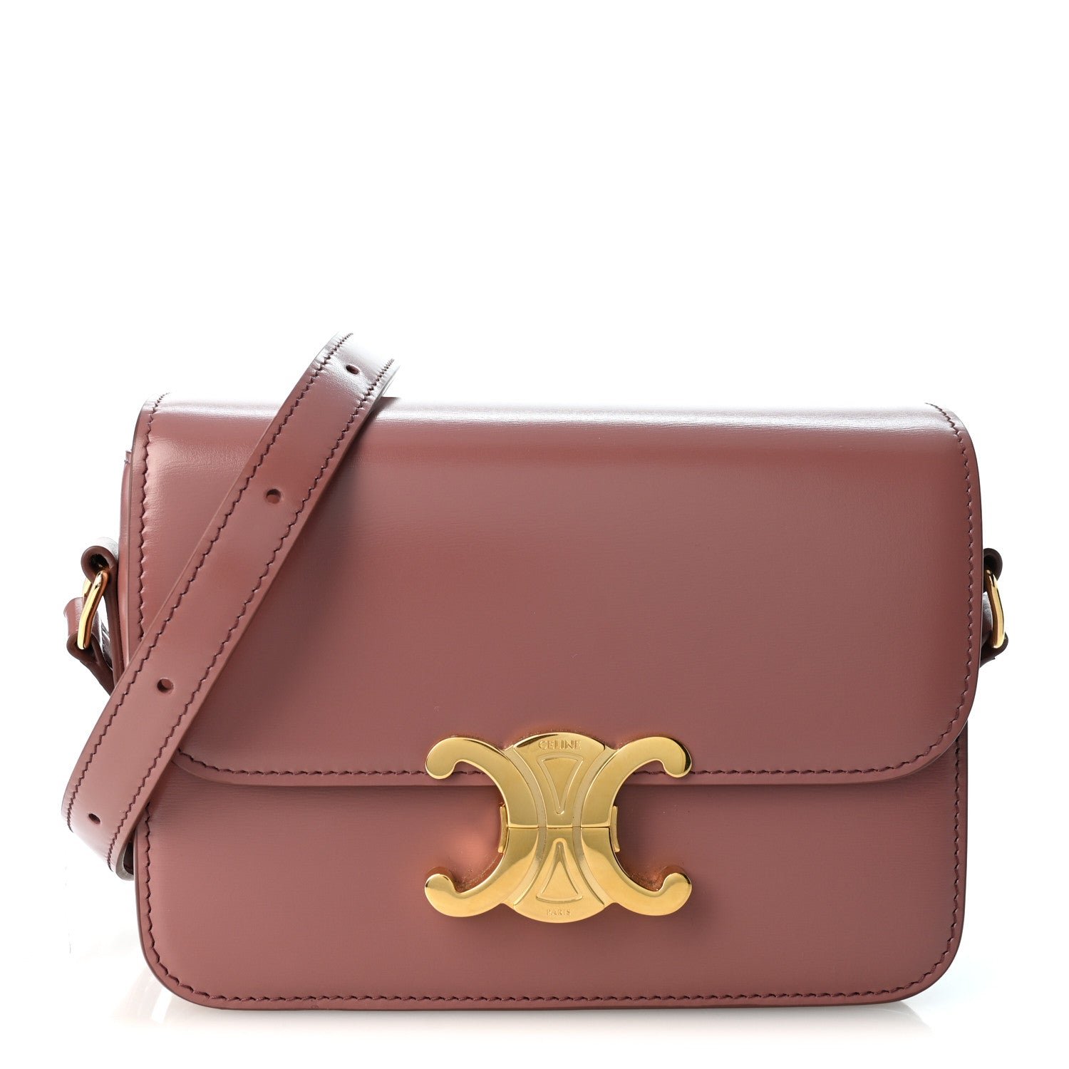 Celine Shiny Calfskin Teen Triomphe Vintage Rose