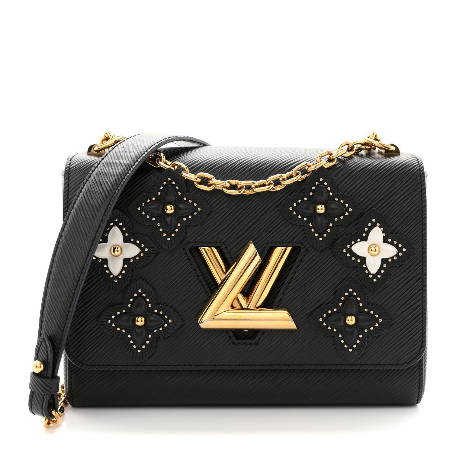 Louis Vuitton Louis Vuitton Epi Flowers Twist Shoulder Bag MM Black