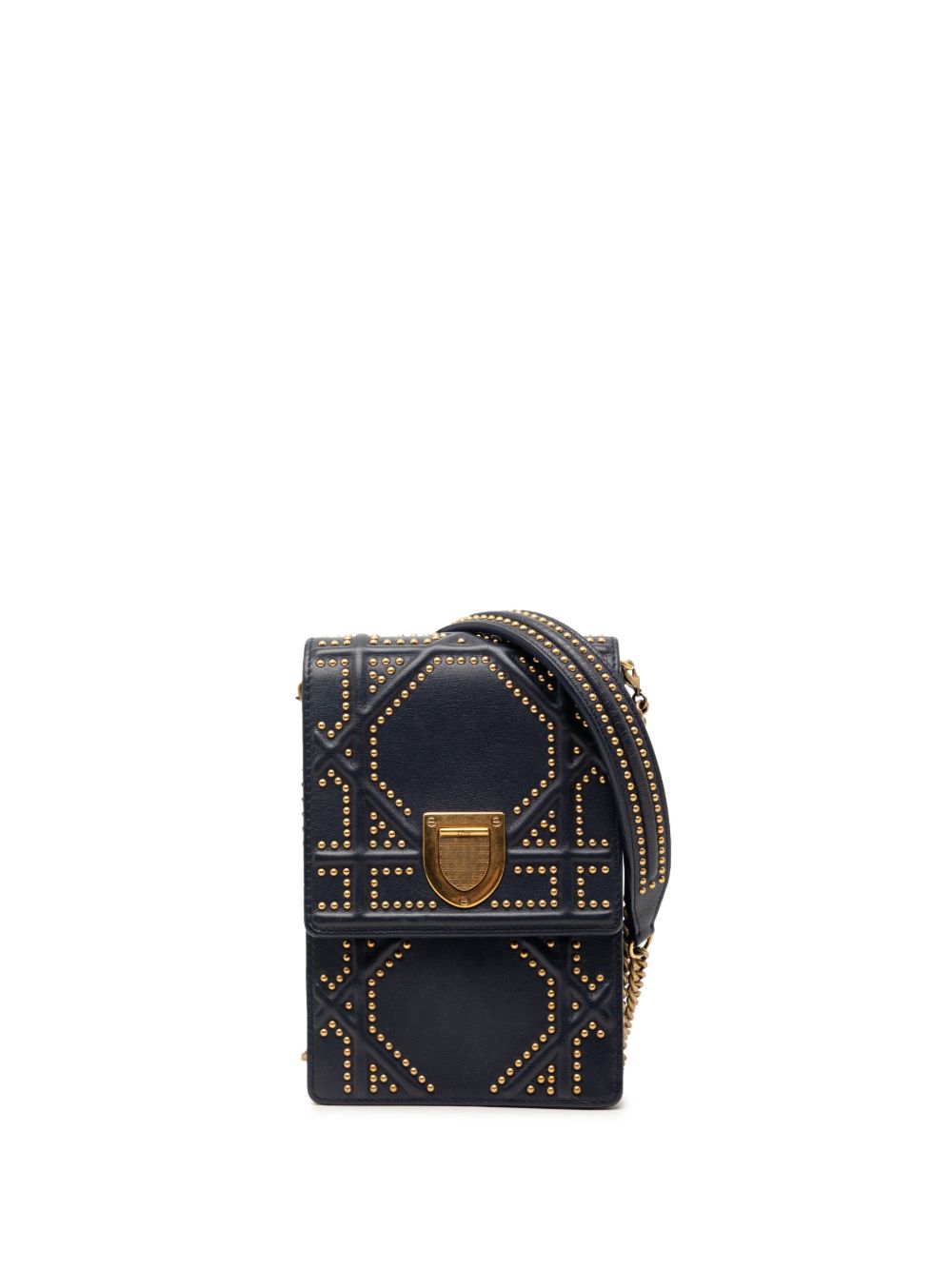 2018 Studded Lambskin Vertical Diorama crossbody bag