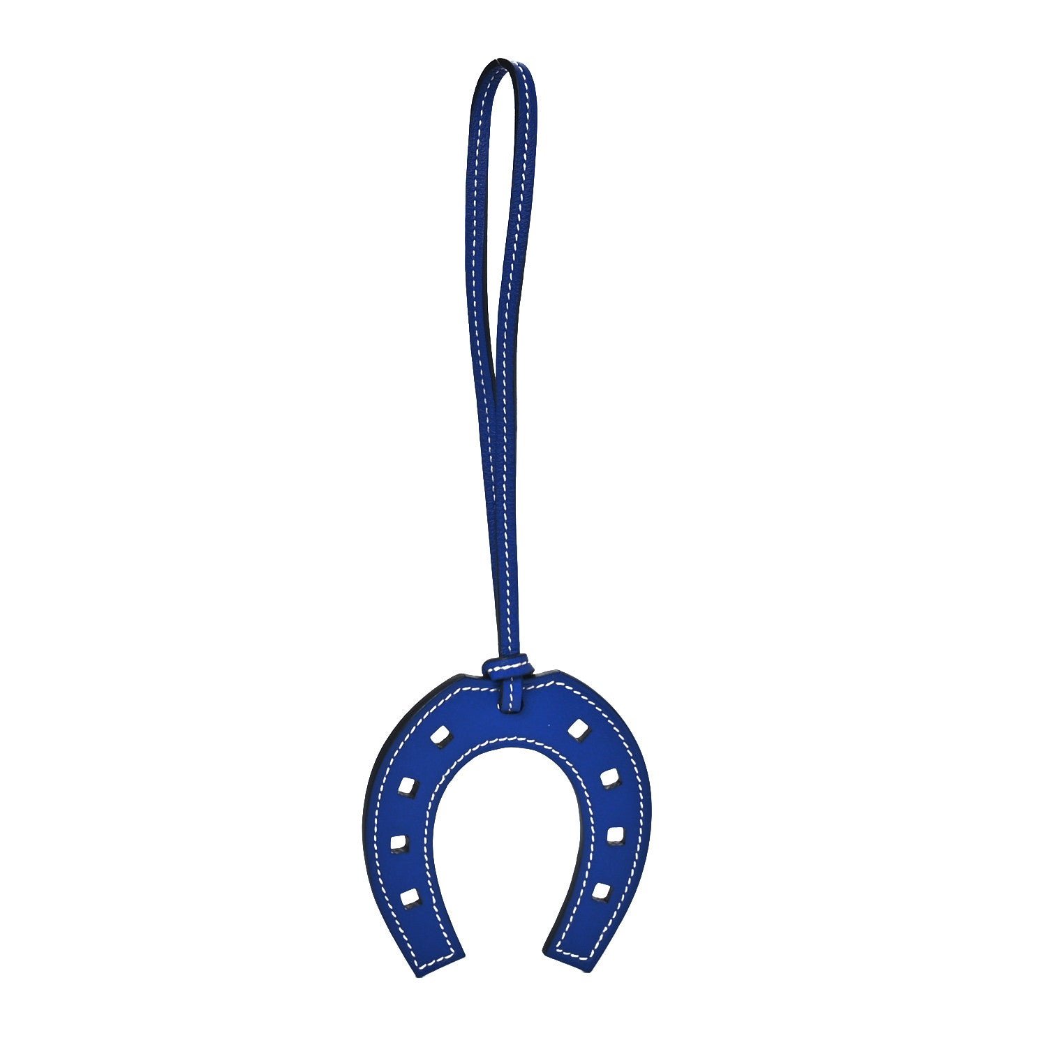 Hermes Swift Paddock Horseshoe Bag Charm Bleu Electrique