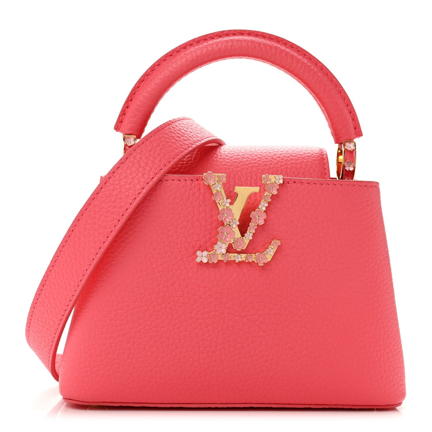 Louis Vuitton Taurillon LV Bloom Capucines Mini Pink Sky
