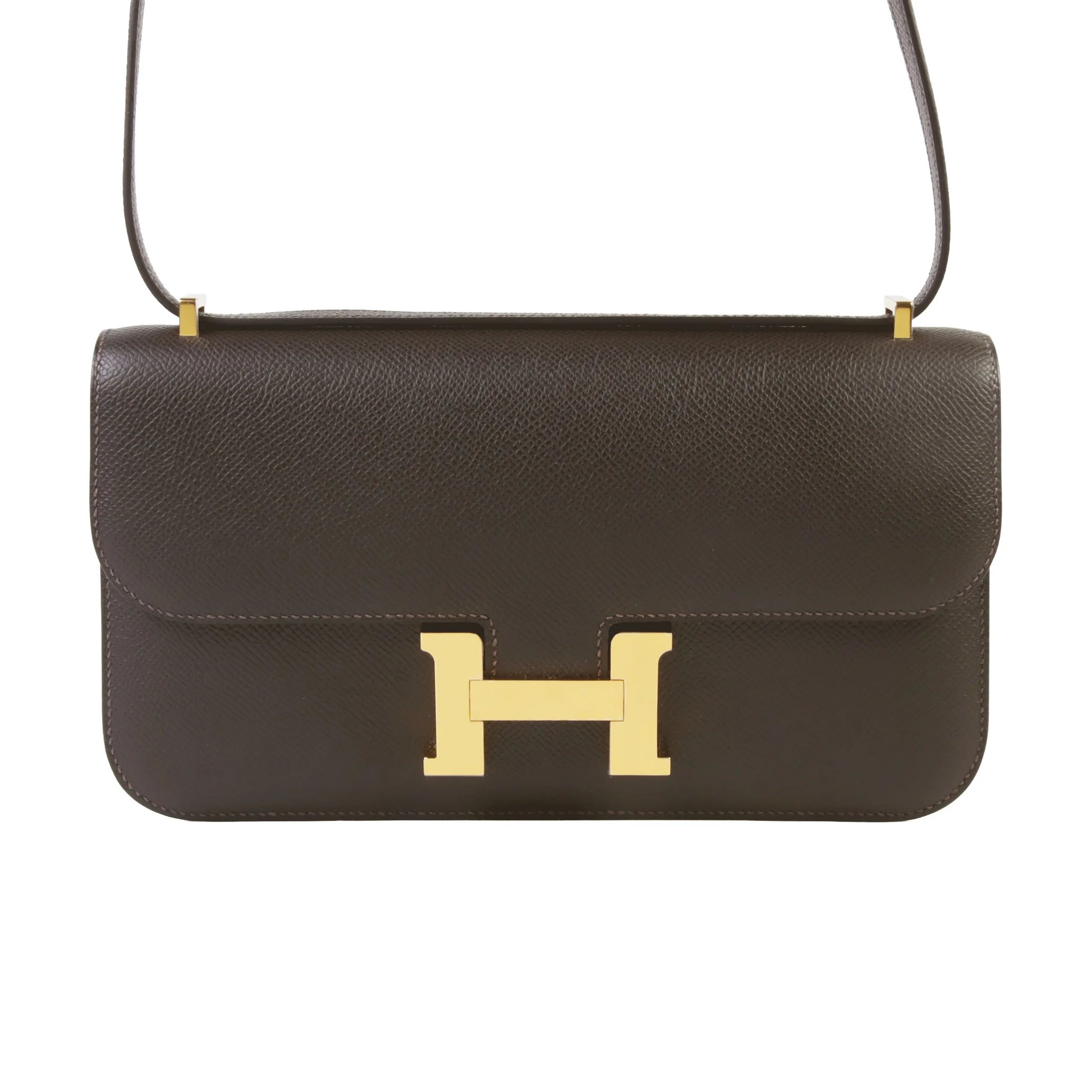 Brand New ( Rank N ) HERMÈS Constance Elan 2024 Bai Brun（T3） Epsom Gold hardware G (2026)