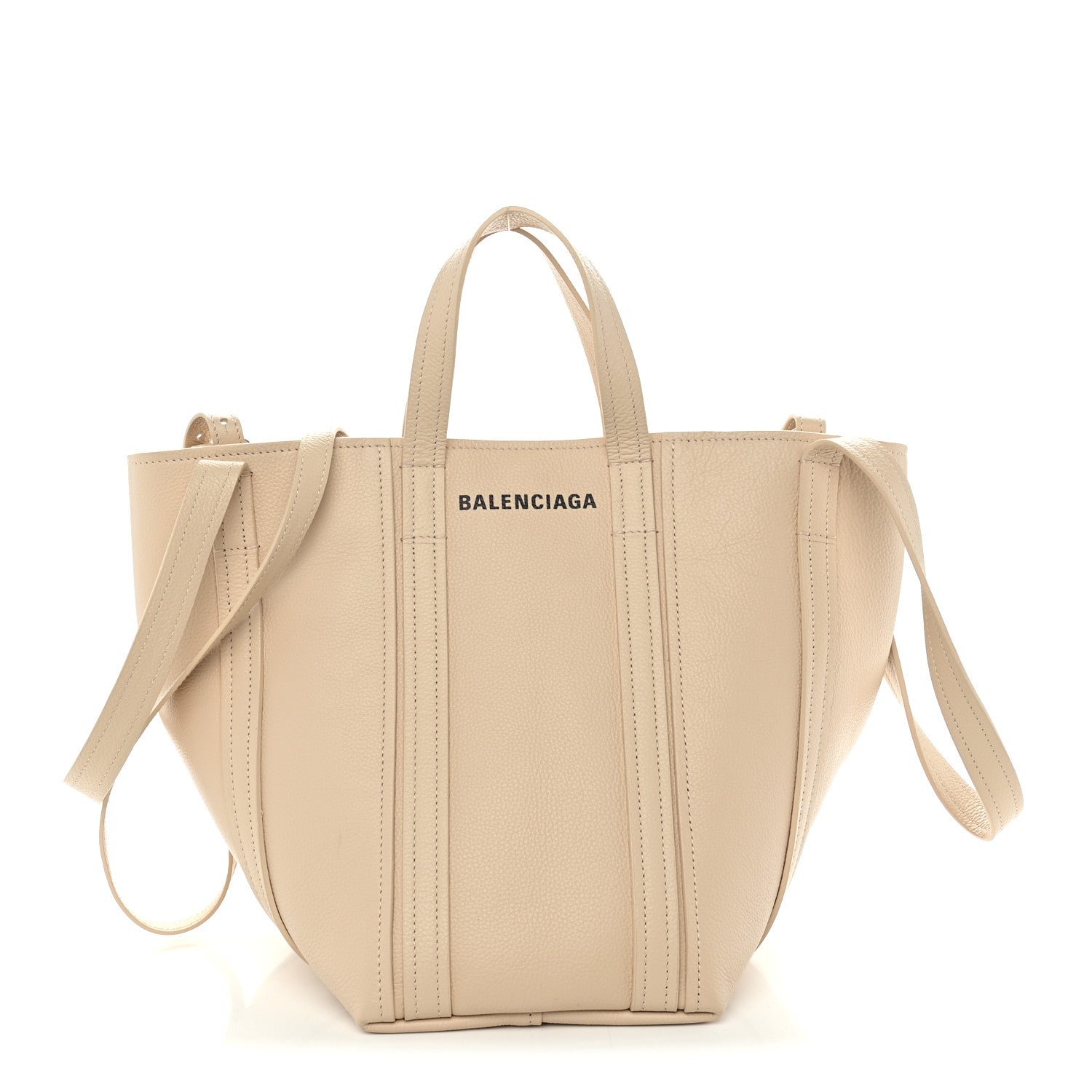 Balenciaga Grained Calfskin XS Everyday North South Shoulder Tote Bag Beige