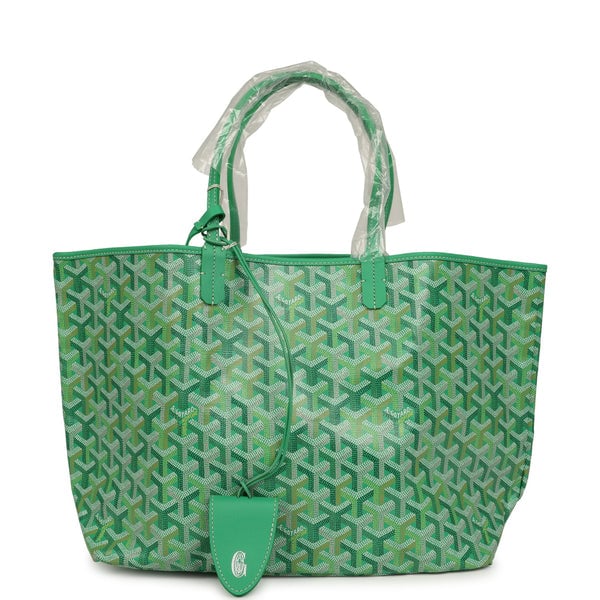 Goyard Goyard Goyardine Meadow Green Saint Louis PM Tote Palladium Hardware