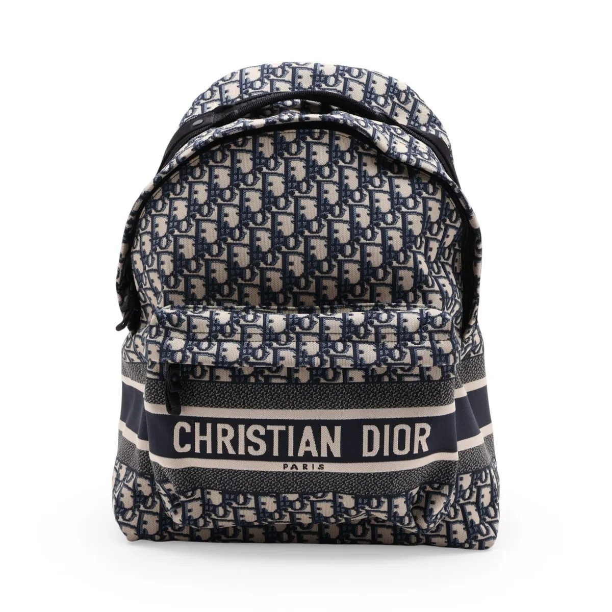 Christian Dior Oblique canvas Backpack Navy Blue
