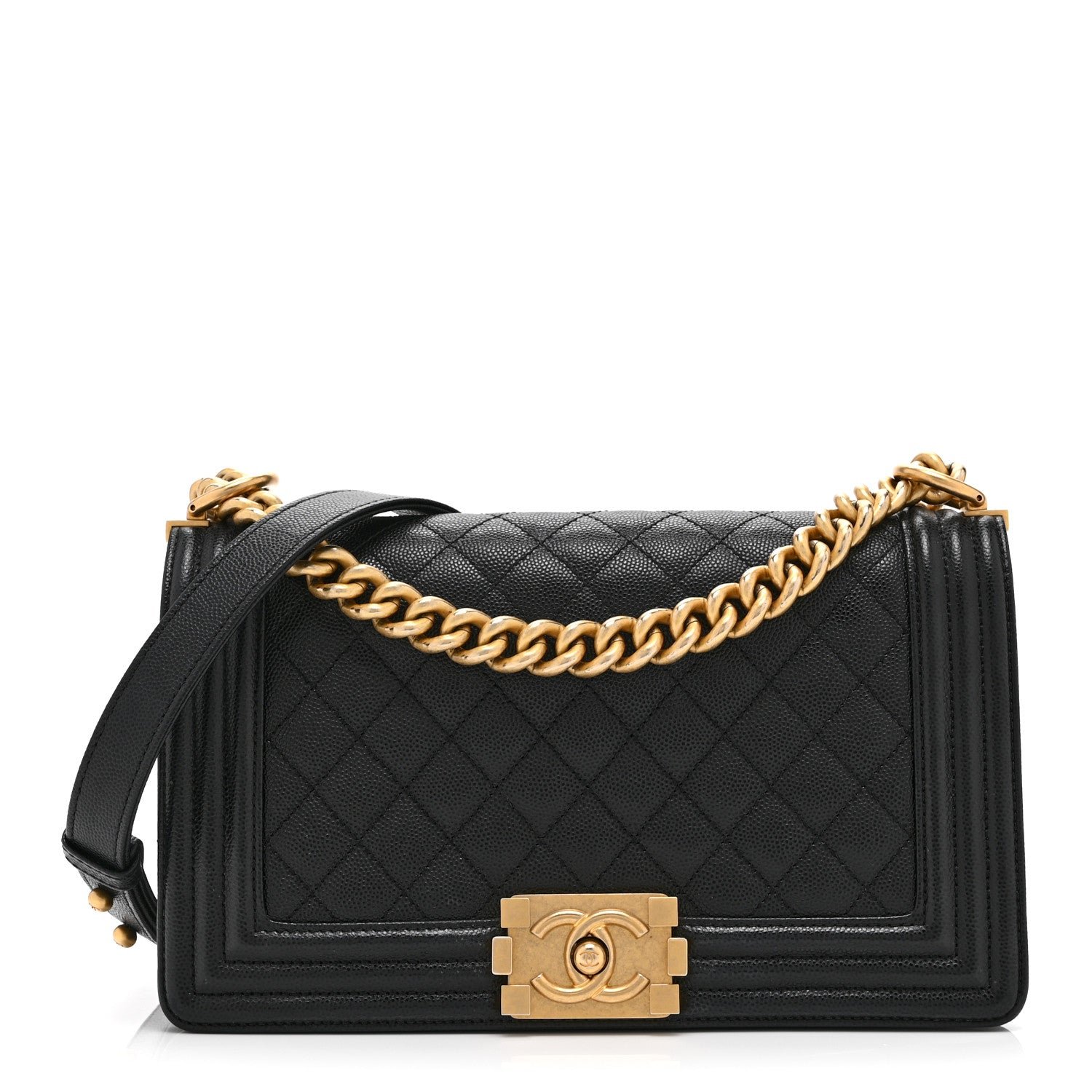 Chanel Caviar Quilted Medium Boy Flap Black