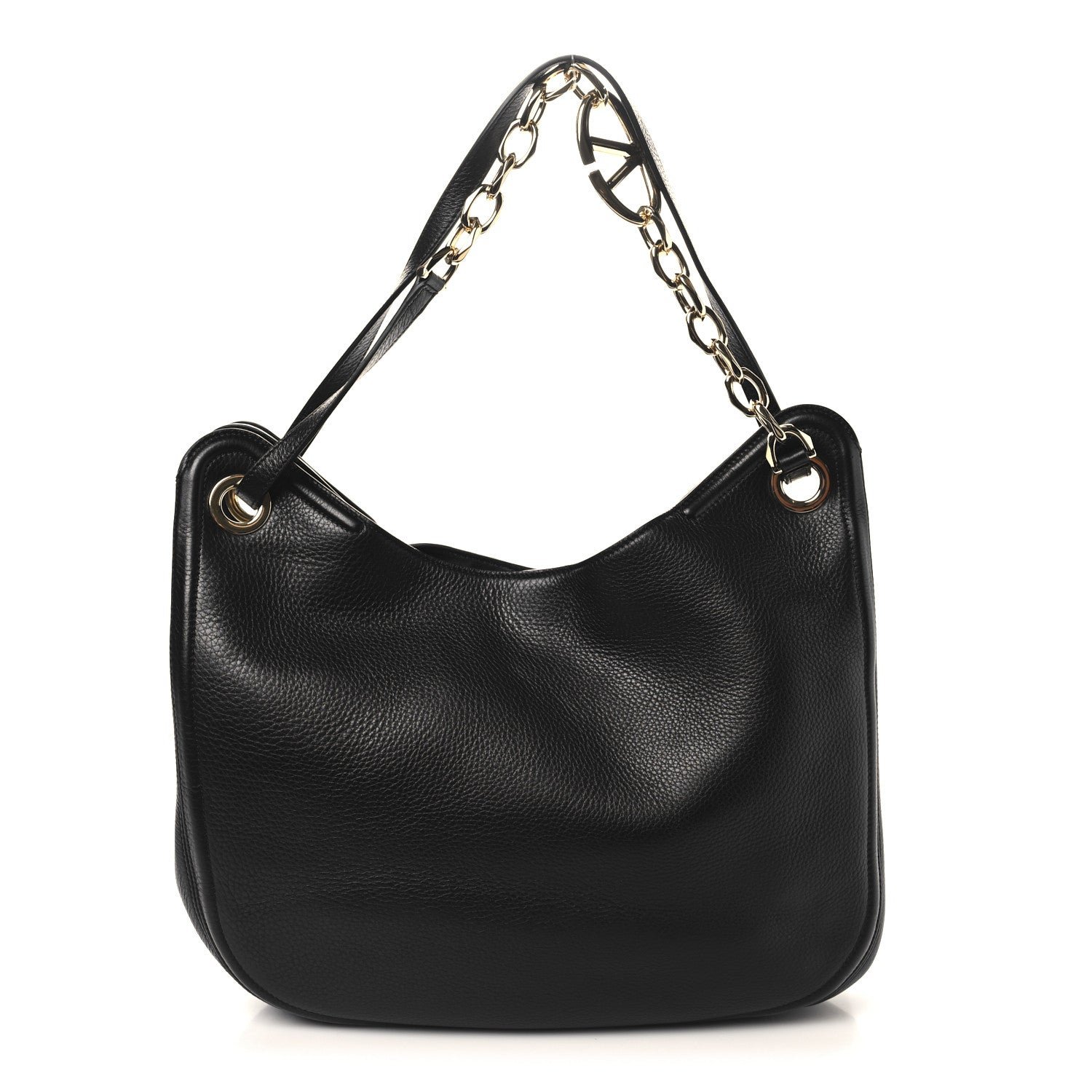 Valentino Garavani Nappa Maxi Vlogo Gate Hobo Bag Black