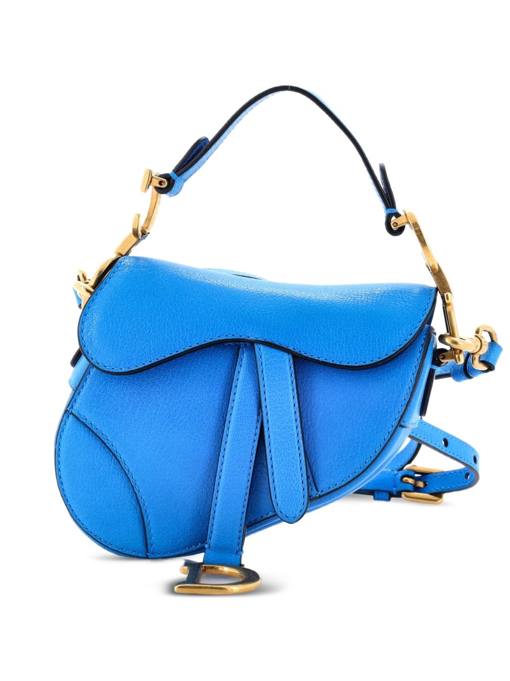 Dior Saddle Handbag with Strap Leather Micro shoulder bag